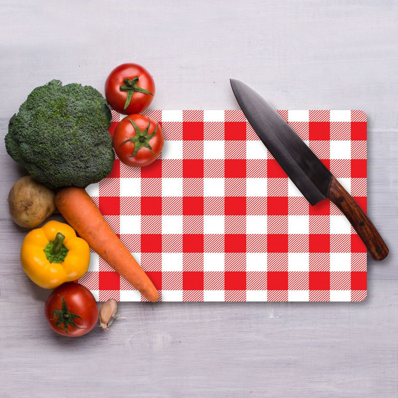 Tempered Glass Cutting Board, 7.9 x 11.8 inches | 100% Antibacterial, Easy-Clean Surface, Non-Slip Silicone Feet | Perfect for Food Prep & Serving, Durable & Stylish Kitchen Essential, Not Dishwasher Safe