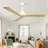 52" Wood  Ceiling Fan NO Light, 3 Reversible Blades, With 6 Speeds Reversible DC Motor,Low Profile Ceiling Fan With No Light For Living Room Kitchen Bedroom-205737647-205737646