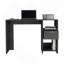 Bureau d'ordinateur Odessa avec tiroir simple et armoires de rangement ouvertes, finition chêne fumé