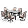Argyri 6 - Person Outdoor Patio Dining Set with Extendable Table & Swivel Chairs