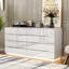 Commode à surface lustrée de 63 po de largeur avec 8 tiroirs-221718425