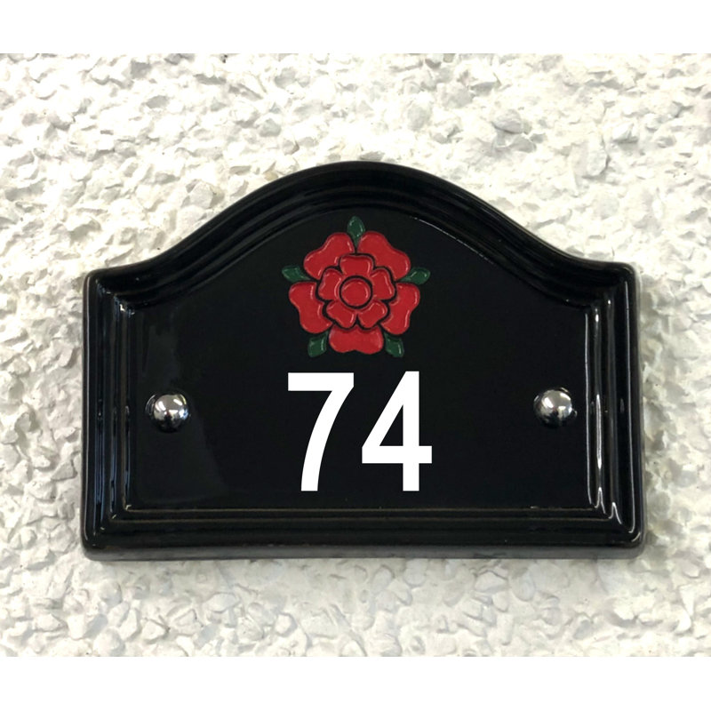 Walsham 16.5cm H Ceramic House Number, Black, 74