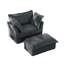 Fauteuil rembourré avec housse avec repose-pieds, assise profonde pour le salon, grands coussins moelleux pour un confort ultime-120066361