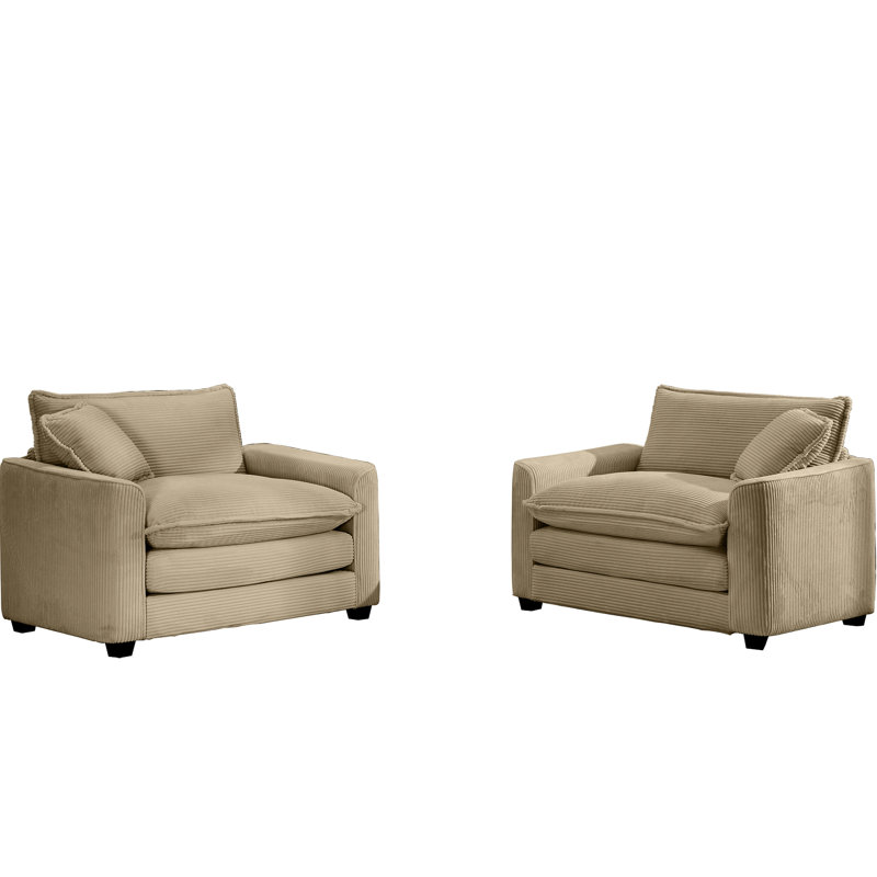 Velours côtelé brun clair 2 avec chaises simples - Transformation de la chambre à coucher et du bureau deux