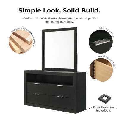 Ensemble commode et miroir 2 pièces Hildebran