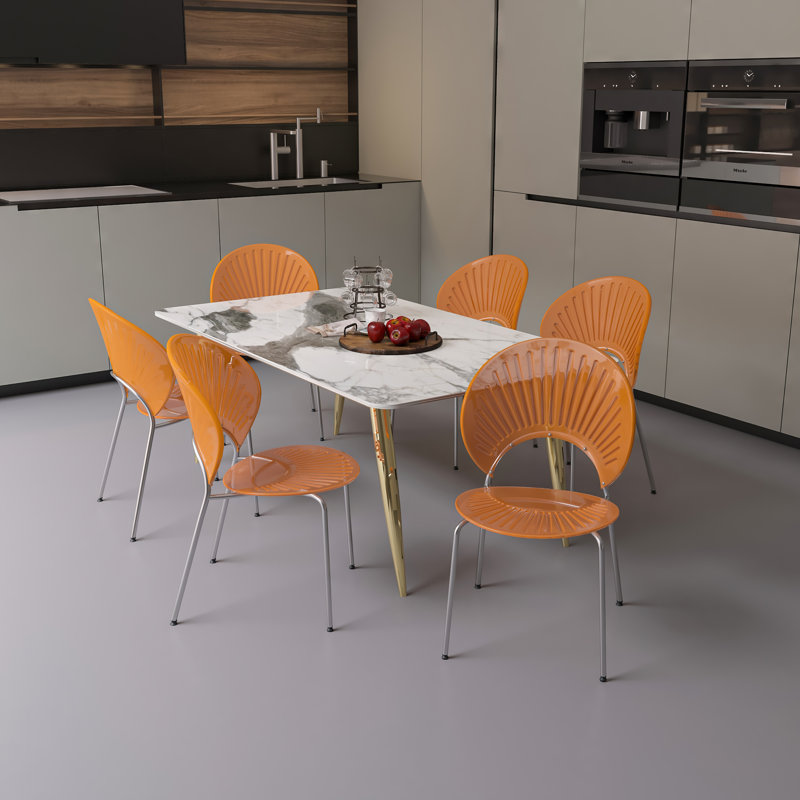 Kayahna 17.52'' H Metal Stacking Side Chair, Amber, 2