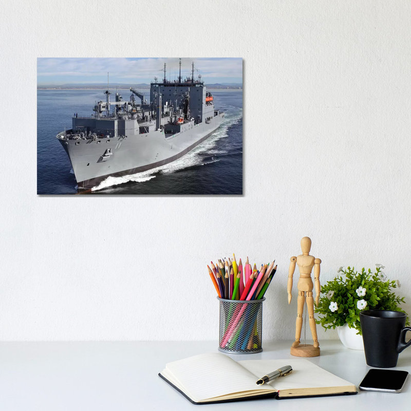 Military Sealift Command Dry Cargo And Ammunition Ship USNS Washington Chambers - Wrapped Canvas Print