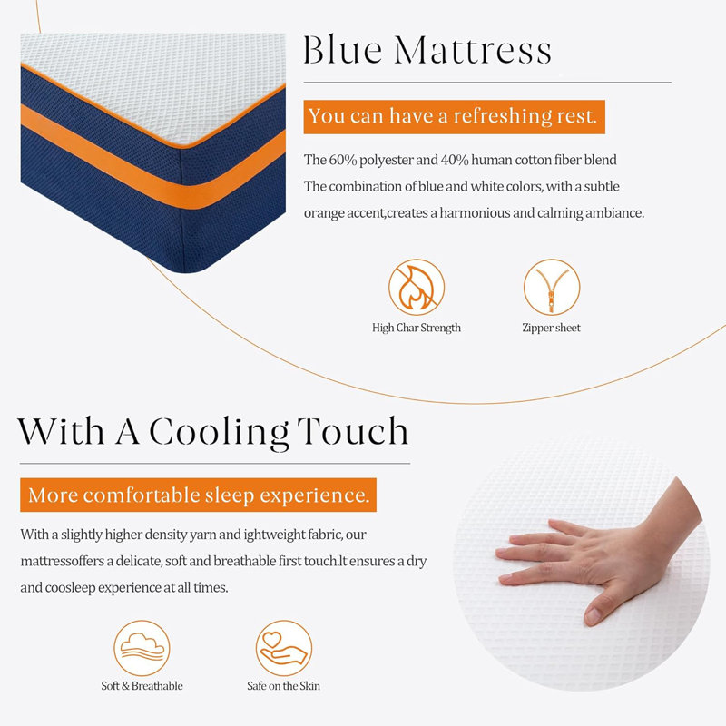 King Size Mattress 14" Queen Memory Foam Bed Mattresses - Medium Firm Cooling Gel Mattress in a Box, Queen