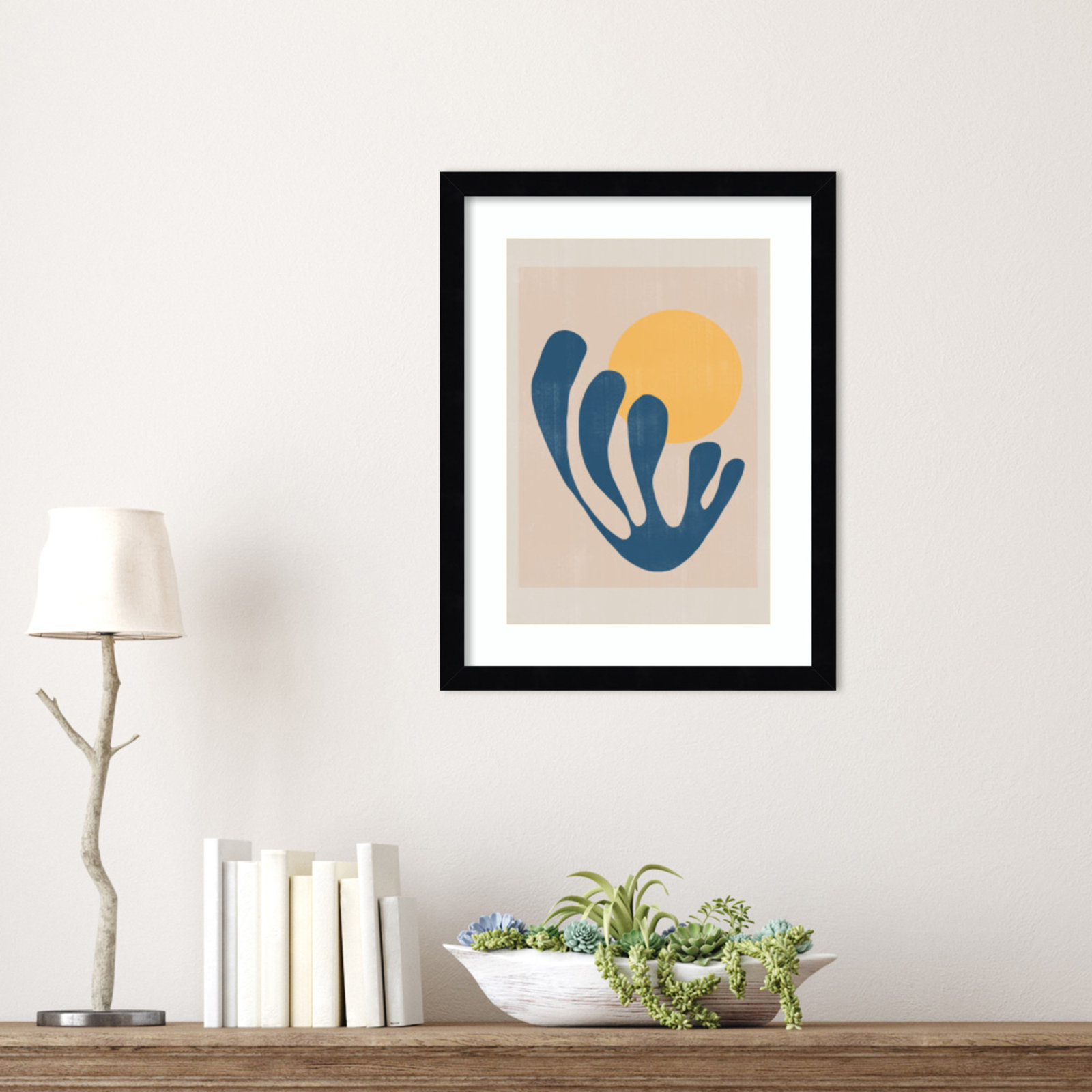 Giese "Modern Plant No. 1" Print, Black, 17" H x 13" W