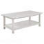 Table basse en bois blanc vieilli avec tablette