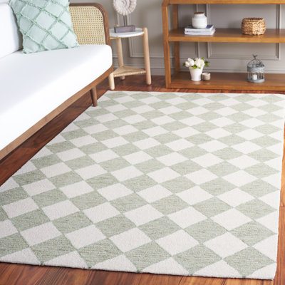 Ebony Hand Tufted Wool Pile Checkered Rug