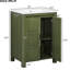 Meuble-lavabo de 24 po avec lavabo en céramique, bois massif et composition, mécanisme à fermeture en douceur, finition facile à nettoyer, entretien-725555746-725555769