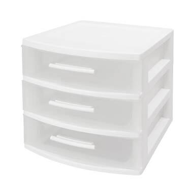 Gracious Living Mini 2 Drawer Desktop Organizer with Flip Top, White (2 Pack)