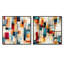 Cordae - Ensemble de 2 collages carrés à formes abstraites-101857428-101857429
