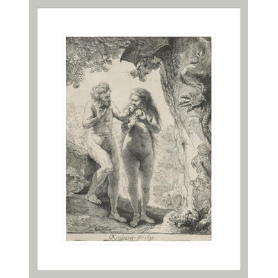«Adam and Eve» par Rembrandt van Rijn - Reproduction giclée encadrée