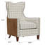 Chaise d'appoint crème et brune avec garniture cloutée