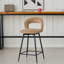 Swivel Upholstered Bar Stool with Iron Frame-1544208728
