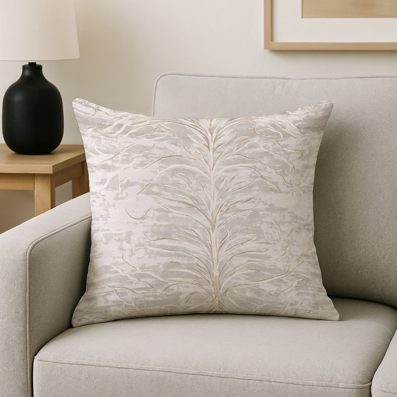 Coussin décoratif intérieur et extérieur Modern, Gris abstrait 129, Carré 18 po