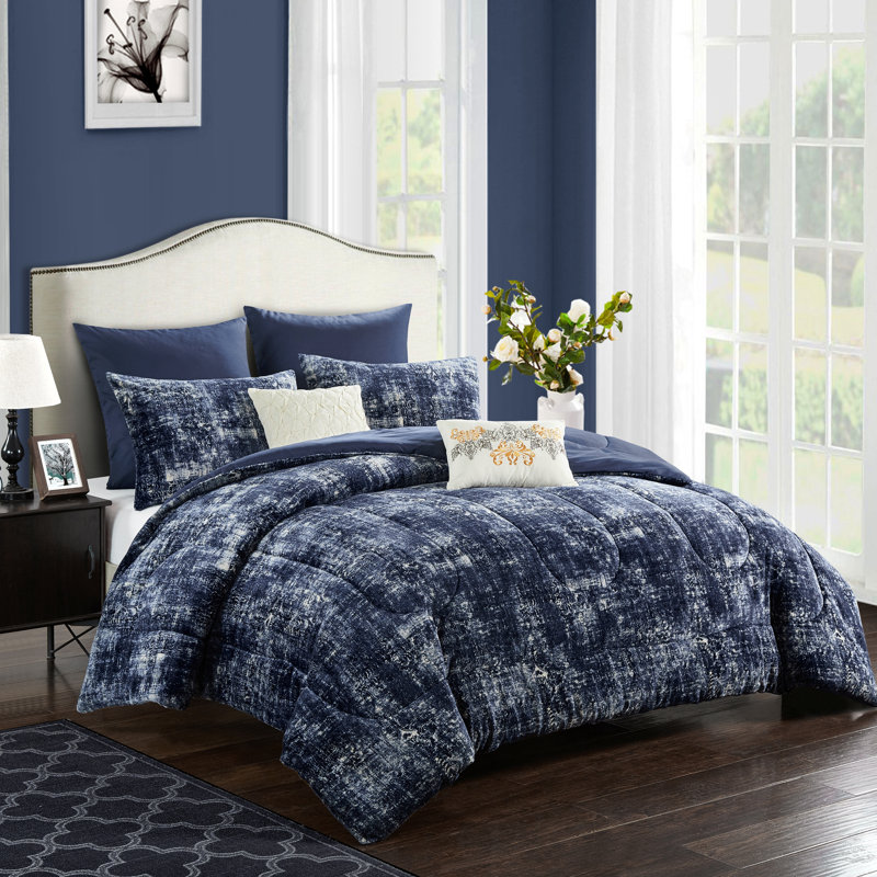 Ensemble d'édredon réversible en microfibre 7 pièces Drubin, Édredon double / grand + 6 pièces supplémentair