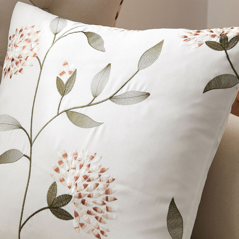 Floral Square Euro Cushion Cover, Gold