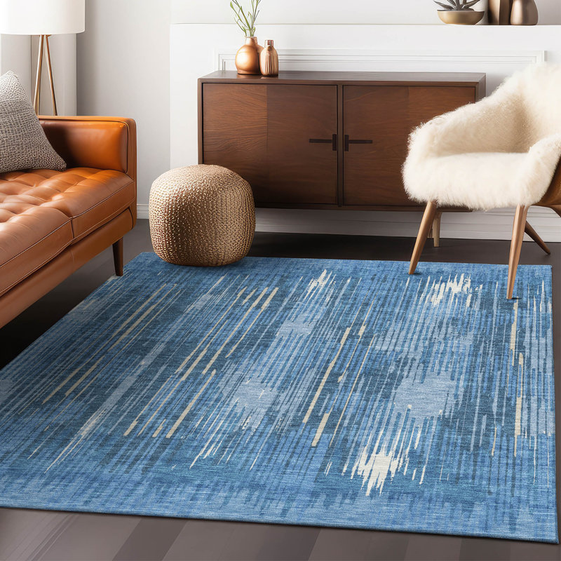 Malek Indoor/Outdoor Area Rug with Non-Slip Backing, Rectangle 10' x 14'