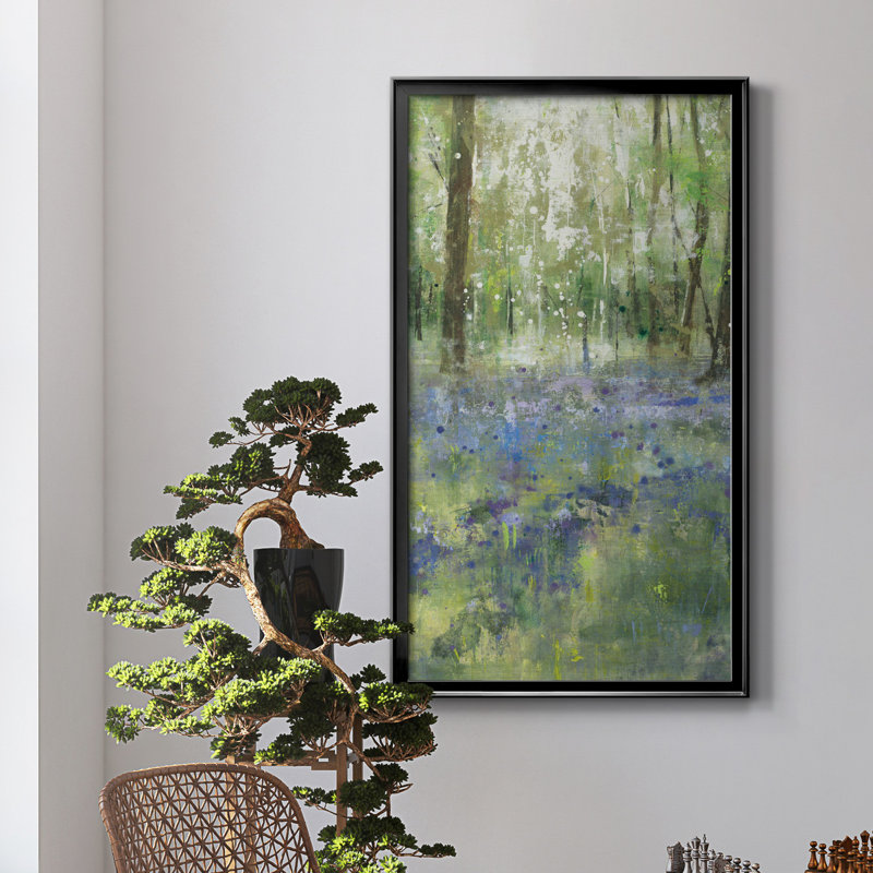 Lavender Hill II - reproduction d'art, H 14,5 po x l 26,5 po x P 1,5 po, Toile avec cadre noir, Pas de tapis
