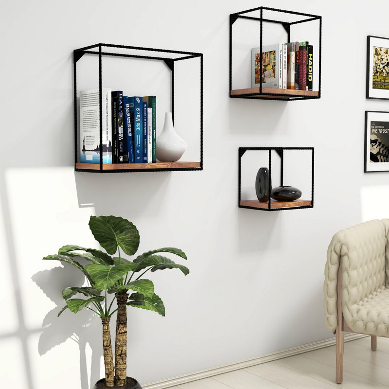 Leopoldo 3 Piece Solid Wood Accent Shelf