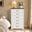 Commode verticale de style champêtre de 74 cm de large avec 6 grands tiroirs, commode de rangement haute avec un agencement spacieux de tiroirs, chambre à coucher-1336002583