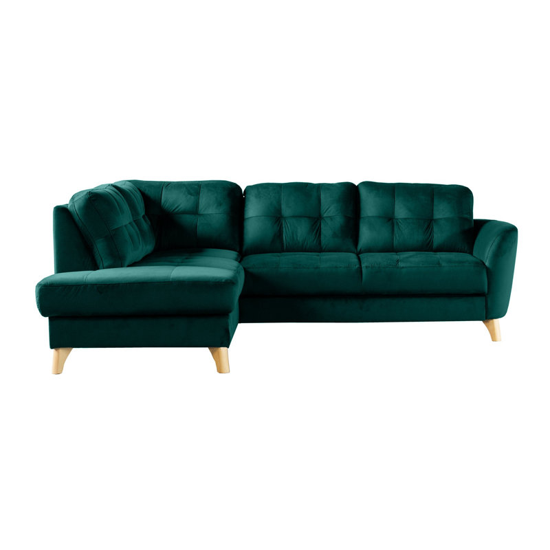 Hunnewell Sleeper Corner Sofa, Teal, Left Hand Facing
