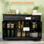 Buffet, armoire de cuisine moderne avec 2 tiroirs et tablettes réglables, armoire à café-717223920