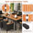 9 Pcs Patio Dining Set For 8 Large Conversation Set W/ Umbrella Hole Seat Cushion
