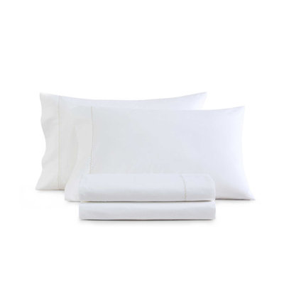Martha Stewart Lilly Pond Leaf Embroidered Cotton Sheet Set