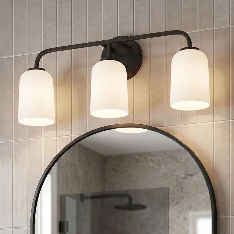 Éclairage de salle de bain à 3 lumières à intensité variable Newmarket, Noir mat
