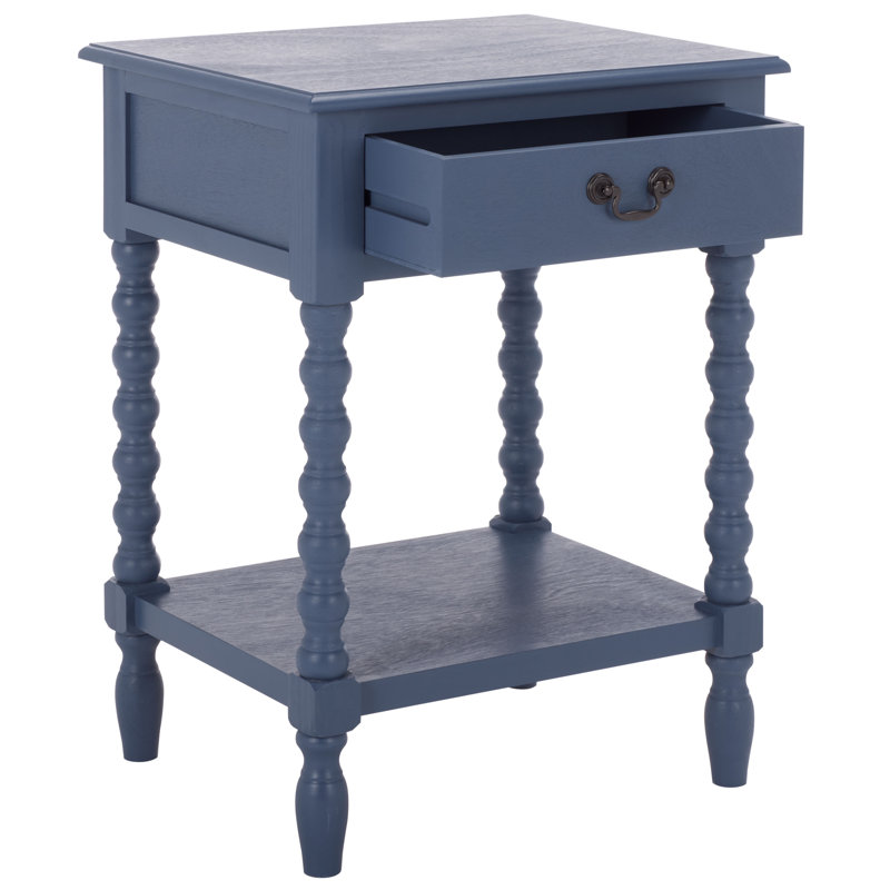 End Table with Storage, Blue