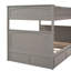 Lit superposé double au-dessus de double avec lit gigogne simple, lit superposé en bois de pin avec garde-corps, gris brossé (ancien SKU: LT000044AAN)