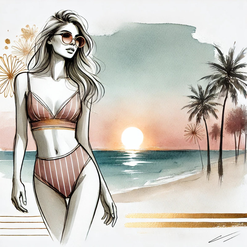«Sunset Stroll Coastal», reproduction d'art sur toile, H 40 po x l 40 po x P 1,5 po