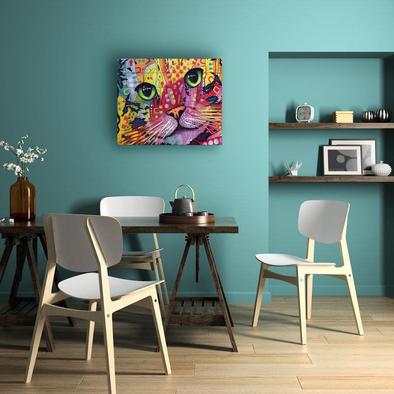 Impression « tilt cat », H 18 po x l 22 po x P 0,5 po, Latte en bois