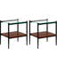 De 2 tables de bout en verre transparent avec couche et pieds l 15,34 po x H 20,69 po, structure trempée