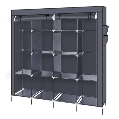 Portable Wardrobe Storage Organizer – Non-woven Fabric Closet , Tool-free Assembly & Dustproof Cover, Space-saving For Bedroom/apartment