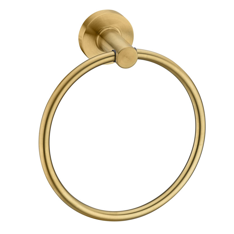 Kree Collection Bathroom Accessories Wall Mounted Towel Ring - Brushed Gold, Brushed Gold