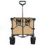 Chariot utilitaire pliable robuste d'une capacité de 360 lb - roues tout-terrain silencieuses, poignée réglable et porte-gobelets pour le camping, le jardinage, le pique-nique, le sport et le magasinage, brun grisâtre
