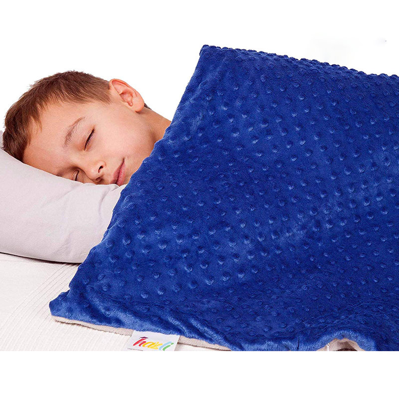 Jeté sensoriel apaisant 100% coton, l 41 po x L 60 po, Bleu