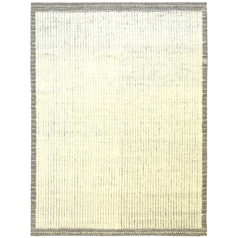 Tapis ivoire / frêne unique 9 pi x 12 pi 1 po Fez