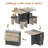5pcs Dining Room Table and Chair Set with  Drop-Leaf, Modern Folding Dining Table with 6 Wheels and 4 Stools, Space-Saving Dining Table Set for Apartments, Dining Rooms, and Kitchens, Gray & Black-1903155463-1903155460-1903155461