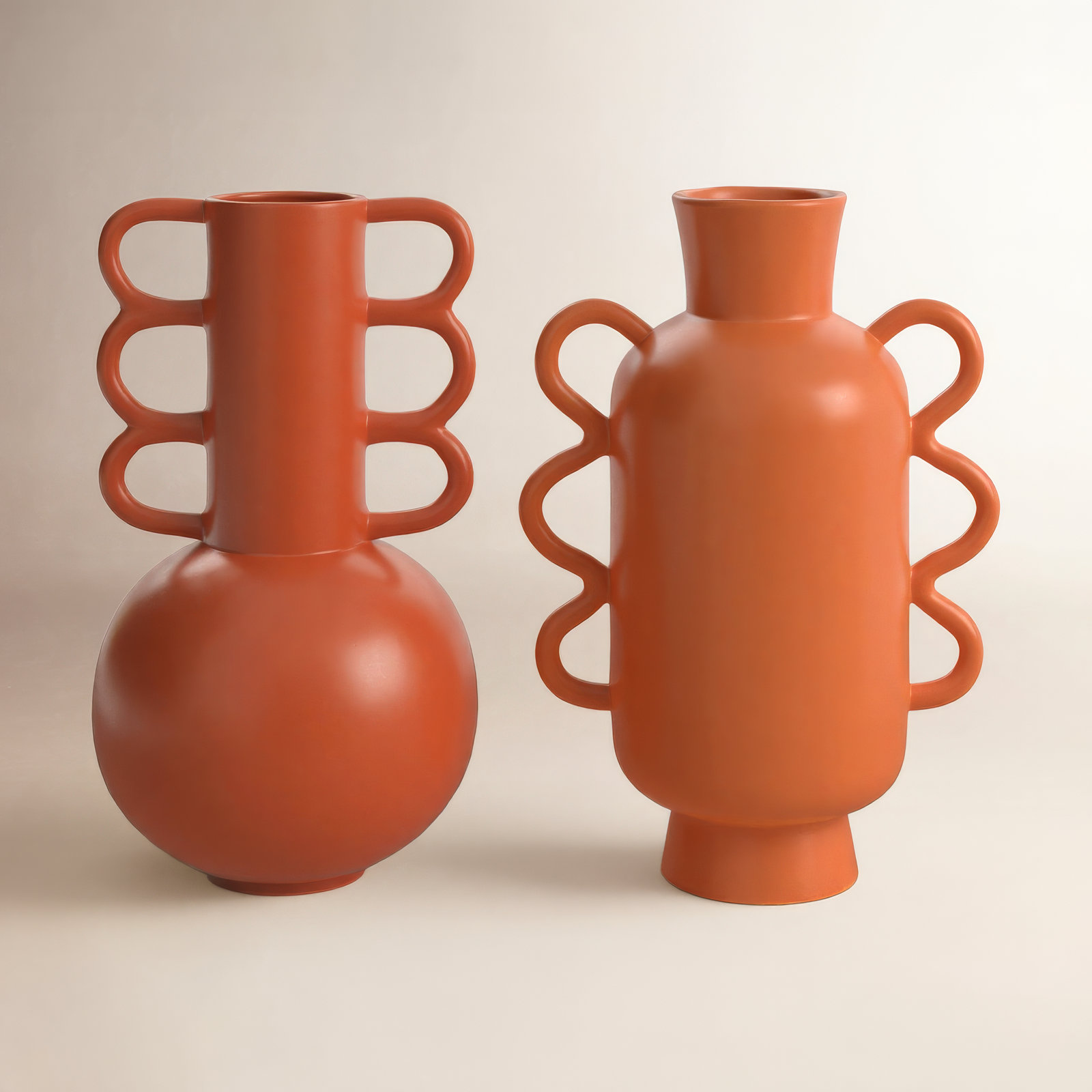 Edicott 11'' Dolomite Table Vase, Brown/Orange