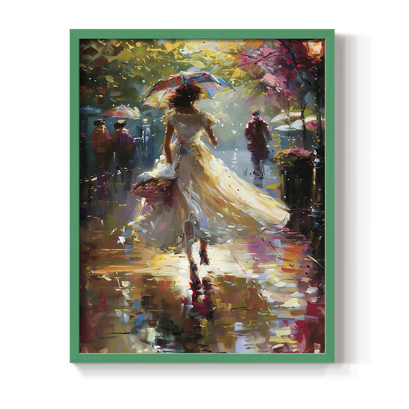 «WOMEN Series DCCDXIV», reproduction encadrée - bois massif, H 21 po x l 17 po, Vert