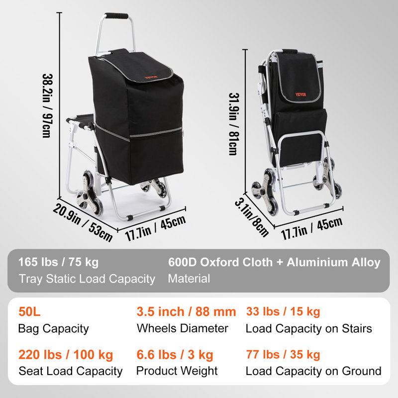 77 Lb. Capacity Foldable Hand Truck Dolly