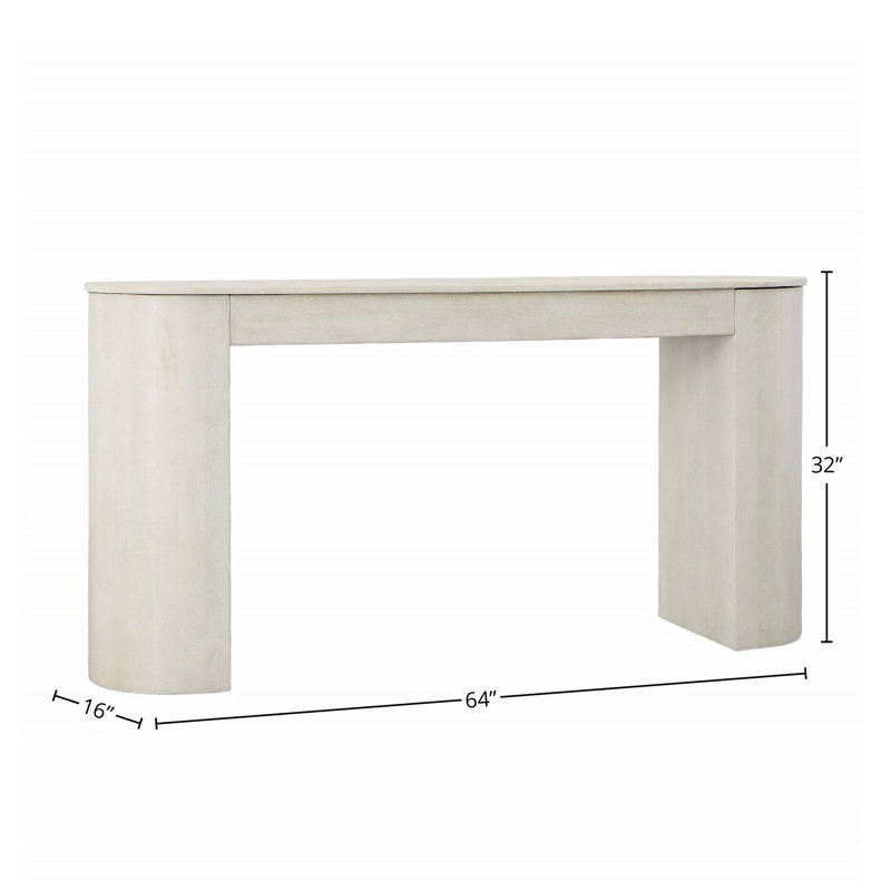 Antique White Wash Mango Wood Console Table with Storage