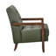 Fauteuil d'appoint en cuir avec pieds en noyer et coussin de dossier