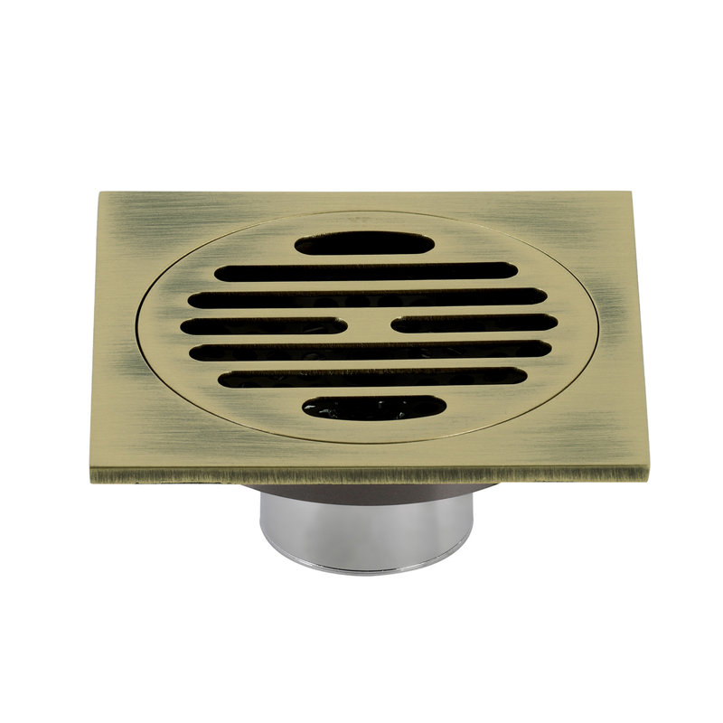 Drain de douche Watercours Symmetric Grid, Laiton antique